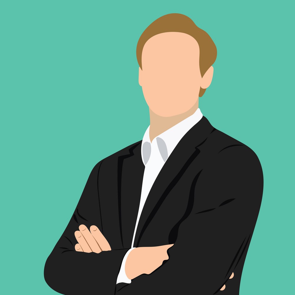 Businessman Profile Icon Male Portrait Business Man Flat Design Vector Illustration